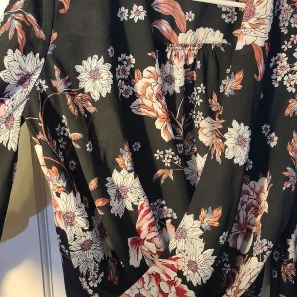 AByer Dress Blouse High Low Boho Deep V Neck Formal Blouse - Picture 6 of 7